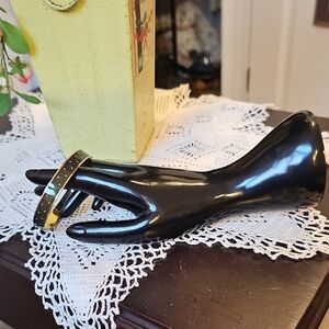 Kate spade of New York Enamel and Gold Polka Dot Bangle, Bluish-Green